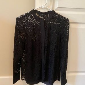 JCrew black lace lined blouse